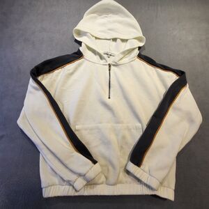 Fritz & Eddie Hoodie Womens Size Large White Quarter Zip Pullover Sweatshirt